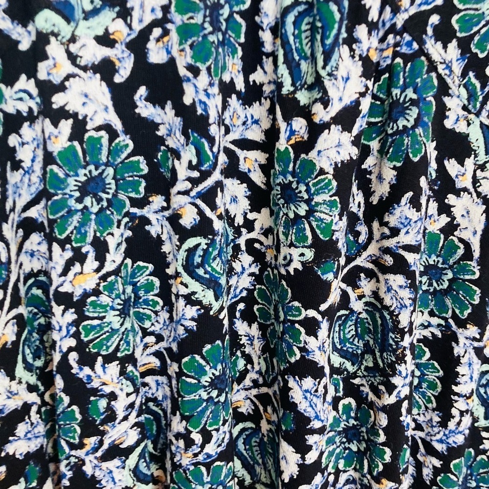 Free People NWT “Olivia” blue and green floral  print swingy tunic mini dress. M - Picture 4 of 8